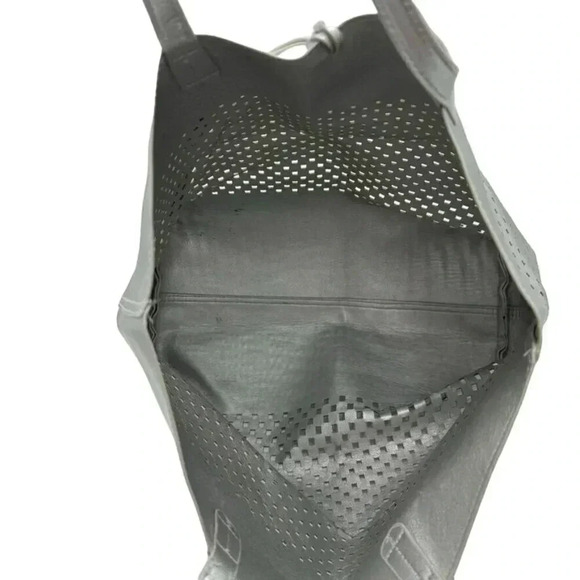 Perforated Silver Bag Tote Lightweight Soft Stores Flat/Compactly (R+F) - Picture 4 of 7